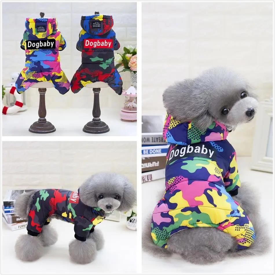 Pet Dog Jumpsuit Thicken Warm Winter Dog Clothes for Small Dogs Cats Chihuahua Jacket Yorkie Shih Tzu Down Coat Poodle Outfits