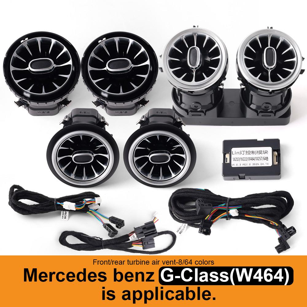 

8/64 Colors Air Turbine Vent Ambient Light Vents Car Parts for Mercedes-Benz G-Class(W464) G350 G500 AMG G63 Colors 2018-2025