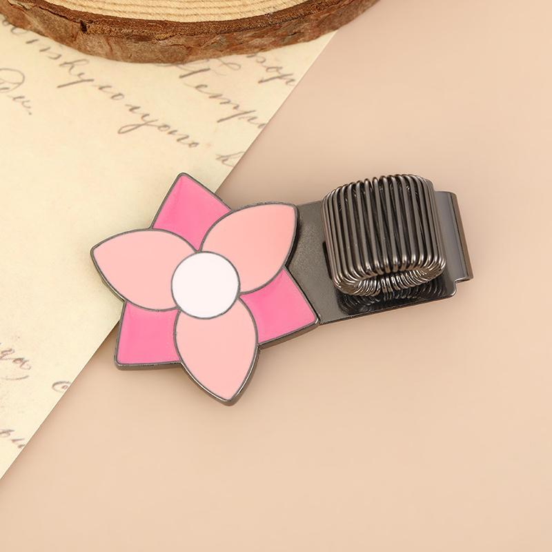 Flowers Metal Pen Clip With Spring Creative Spring Clip Student Pen Clip For Notebooks School