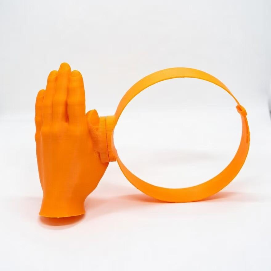 1pc Hand Shaped Sun Visor Headband Funny Yellow Anti-UV Summer Outdoor Sun Protection Hat For Beach Travel