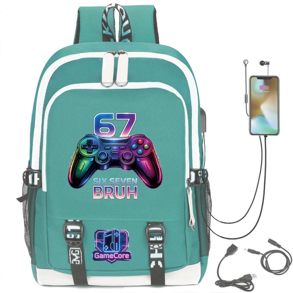 Digital Printing Gamepad Pattern Backpack Cartoon Elementary School Bag Large Capacity Usb Backpack