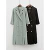 Style Latte Classic Double Pearl Button Pleats 7 8 H Line Dress