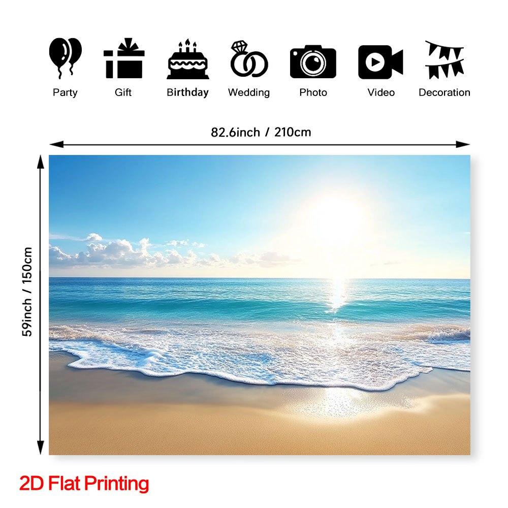 1 piece 2D flat-printed sunset beach scene photography background | Polyester fabric, suitable for home and garden use