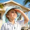 Portable Foldable Beach Hat for Babies Cartoon Kids Sun with Neck Flap Print Breathable Wide Brim Cap Running Boys Girls UV Protection Outdoor