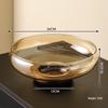 Ru Han Glass and Acacia Wood Fruit Plate