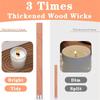 HHO-Thickened Wood Candle Wicks With Metal Base Naturally Wood Wicks For DIY Candles Making Easy To Burn