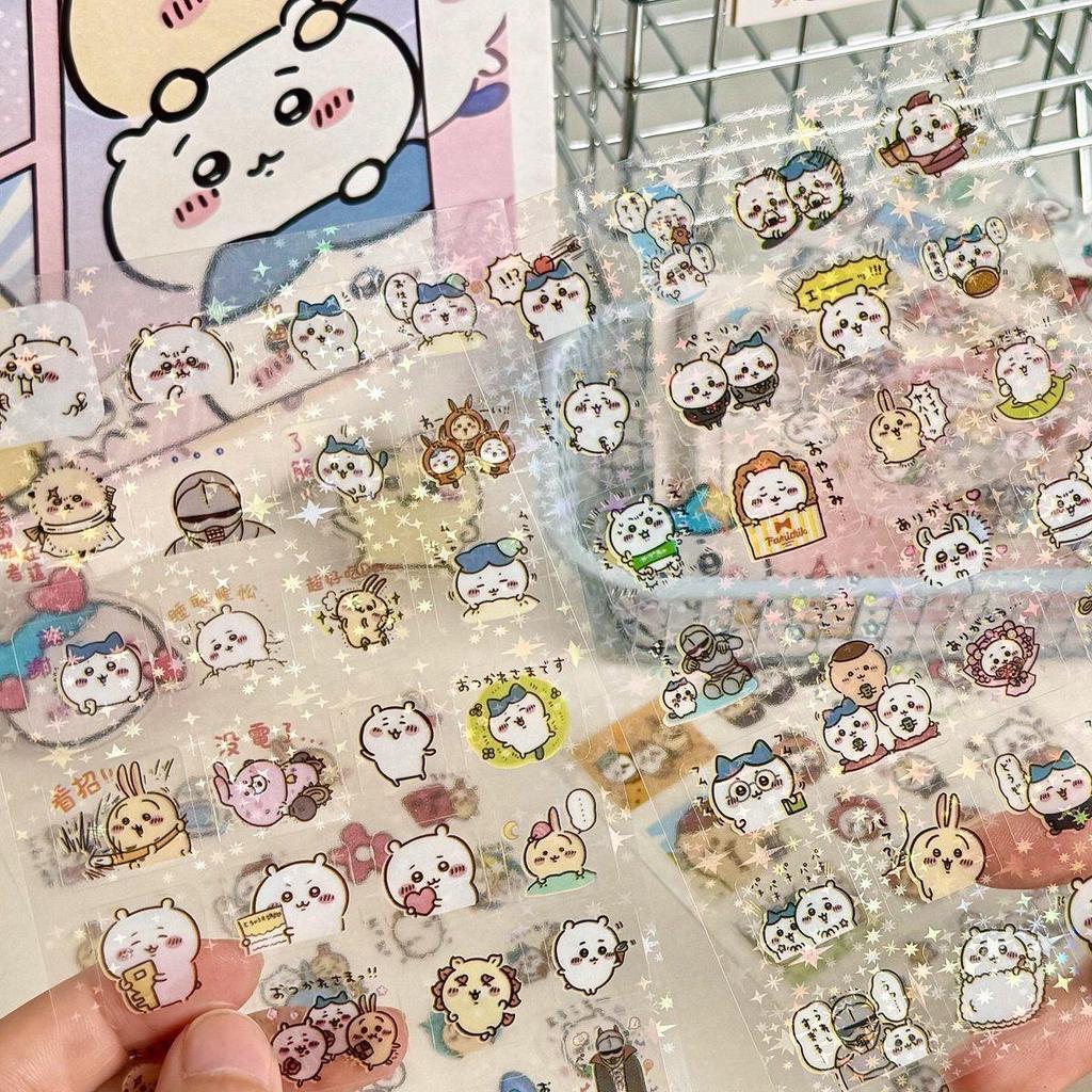 Popular Kiiikawa Cartoon Laser Stickers: DIY Old-fashioned, Waterproof Journal Decoration