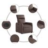Vidaxl Electric Recliner, Brown, Upholstered with Faux Leather