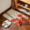 Welcome retro floral tulip fashion Home Bedside Rug Kitchen Bath Floor Mat Hallway Balcony Carpet Entrance Doormat hogar Decor