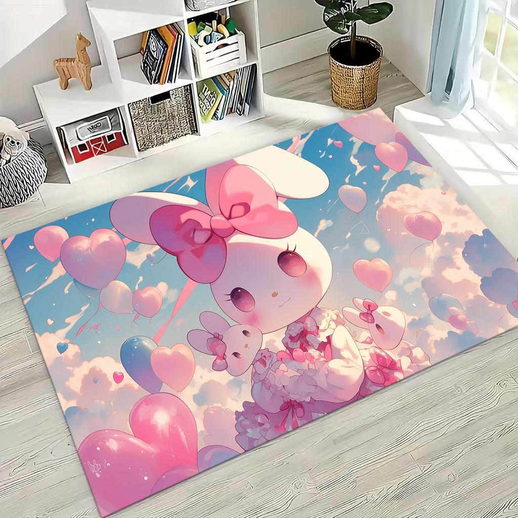 27 Style Cute My Melody Sanrio Rug for Bedroom Living Room Sofa Home Doormat Decor, Large Kids Play Non-slip Floor Mat Gift