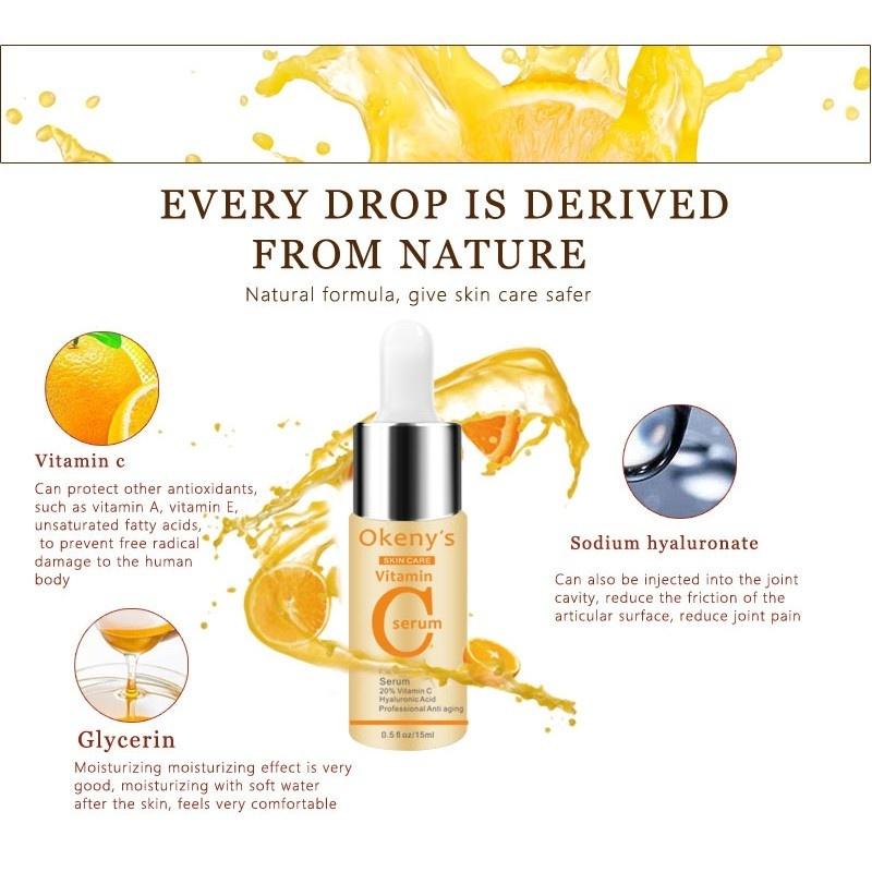 Vitamin C Serum VC Entfernen Dunkle Flecken Sommersprossen Speckle Hautpflege Whitening Gesicht Anti Winkles Essenz