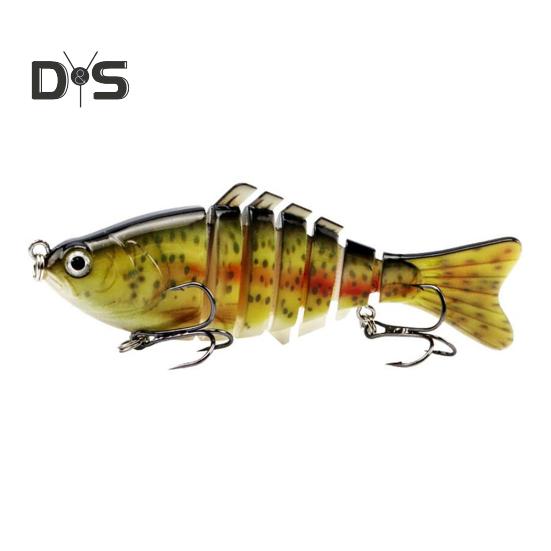 10CM/15.5G Multi-Jointed Fishing Lure with Hooks Realistic 7-Section Swimbait Bionic Hard Artificial Bait Freshwater Saltwater Fishing Accessories
