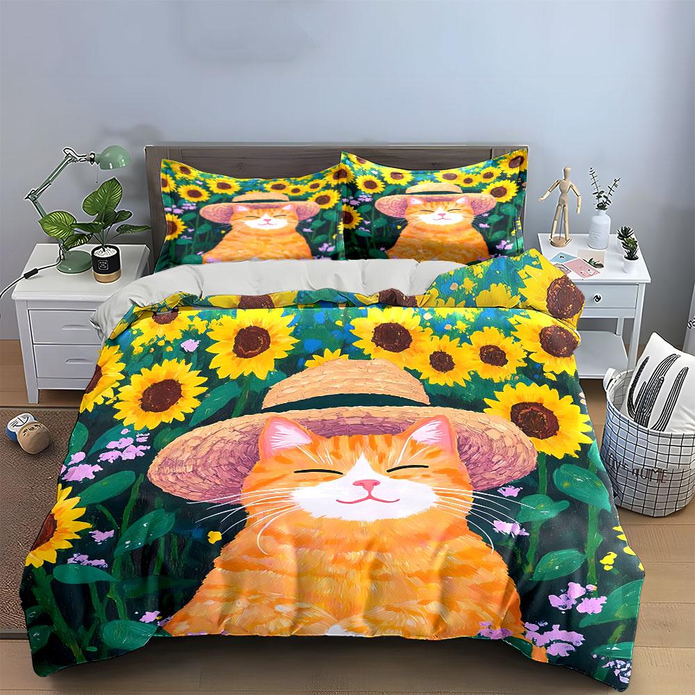 Cute Cartoon Dog Pattern Decor Bedding Duvet Cover Set Duvet Cover Pillowcases (1*Duvet Cover 2*Pillowcases, Without Duvet Insert)
