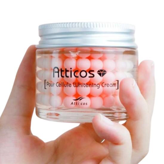 Made in Korea · ATTICOS Porcel Whitening Cream – Brightening & Tone-Correcting Moisturizer for Clear, Radiant Skin (70g)