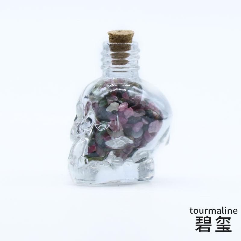 Crystals Healing MINI Crushed Stones Skull Spell Jars Crystal Chakra Stones Cute Glass BottleHealing Crystals Mini Skull Bottles