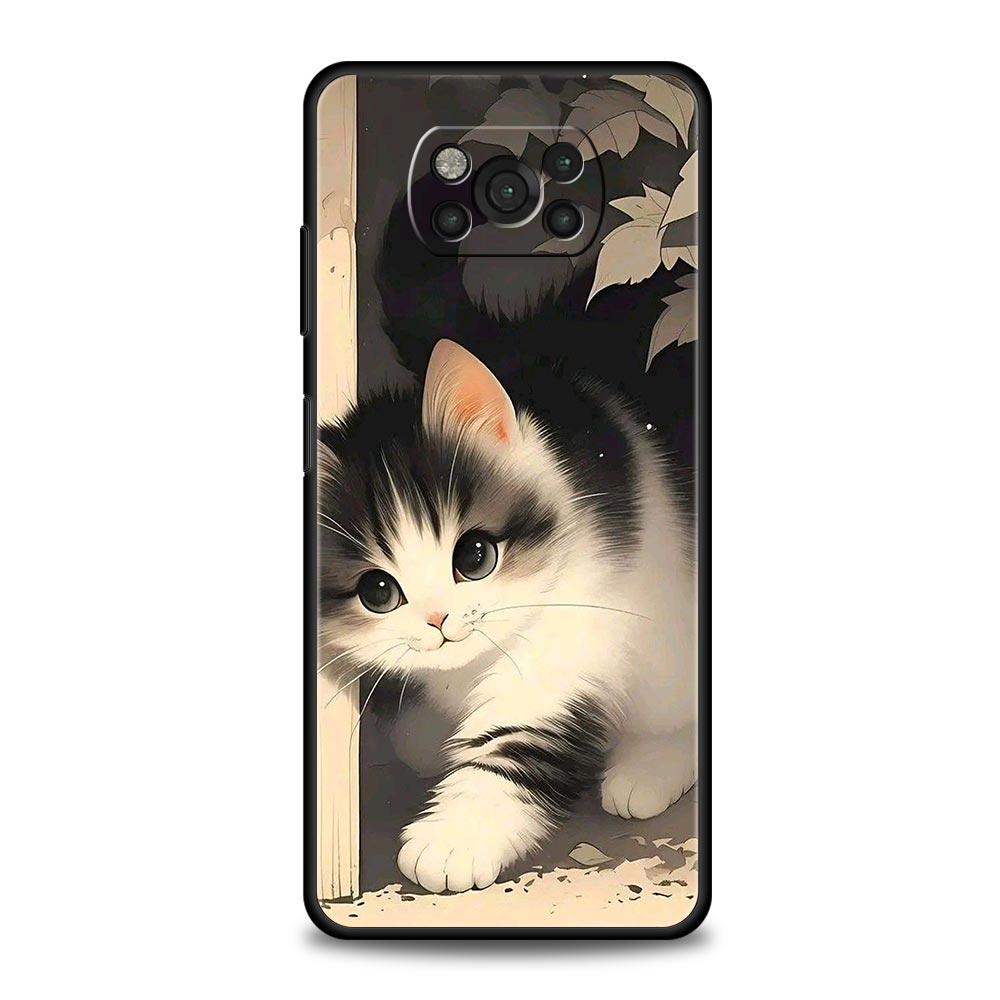 Colorful Cat Design Phone Case Cover for Xiaomi Poco F7 Ultra F6 F5 F4 F3 X6 X5 X4 X3 NFC C51 C55 M4 GT 5G Soft TPU Shell Capas