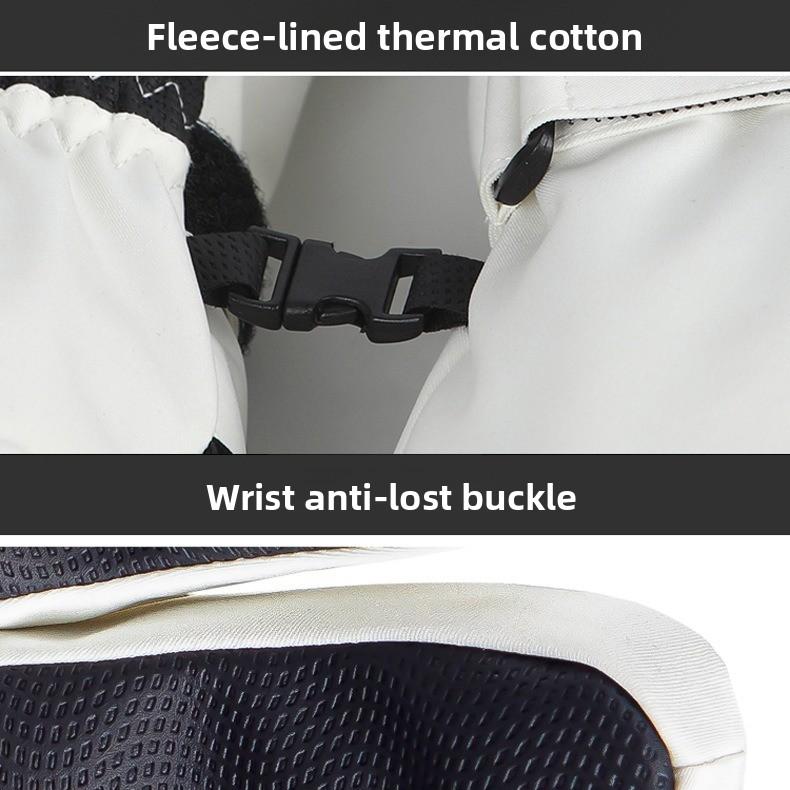 High-quality ski gloves, men's and women's winter white thermal gloves, cycling sports protective gear, touch screen five-finger outdoor gloves