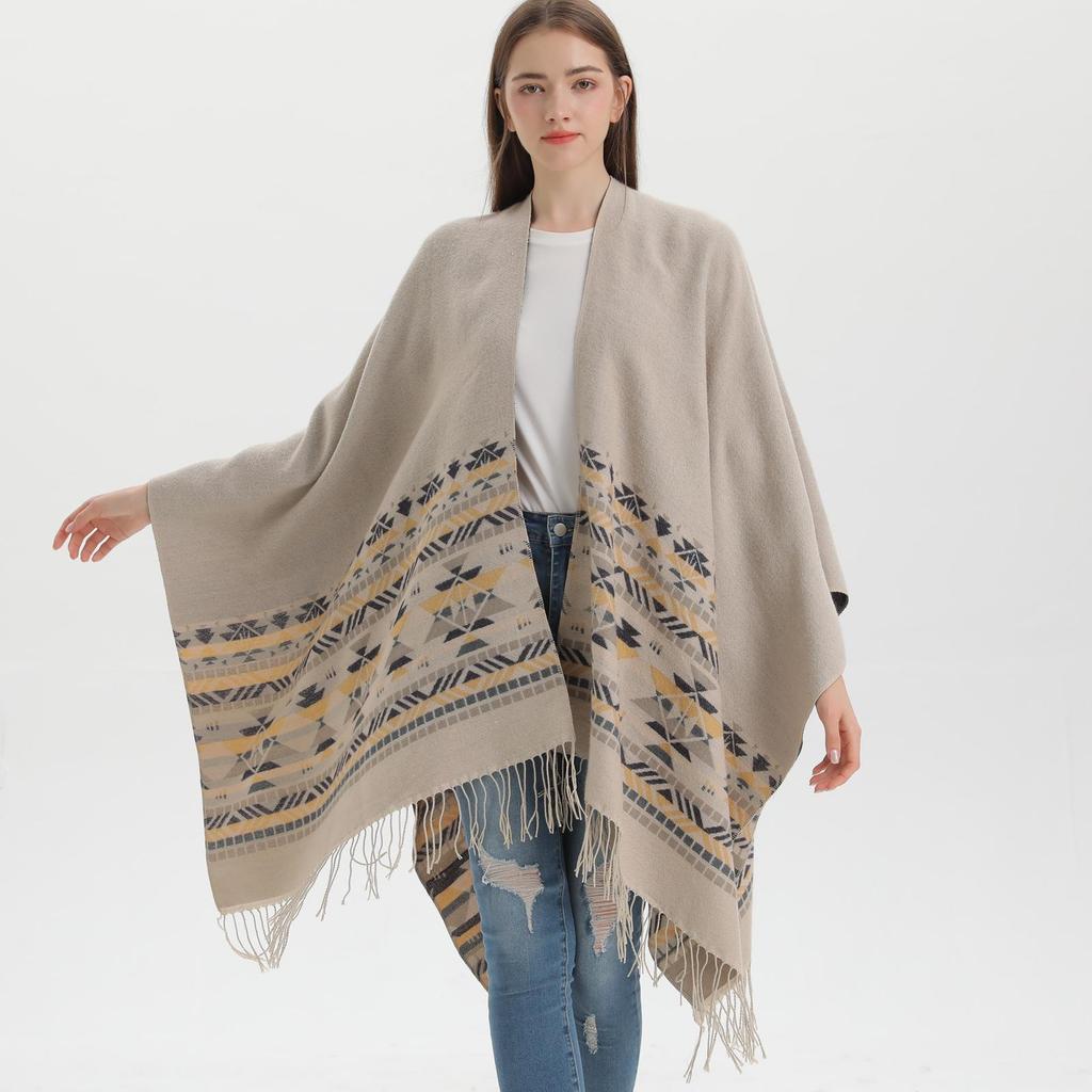 Yunnan Ethnic-Style Large Shawl Cape - Imitation Cashmere Scarf Cloak