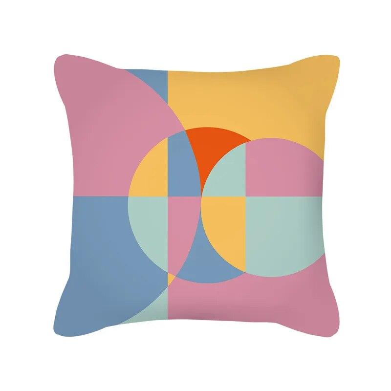 Nordic Style Colorful Geometric Printing Pattern Sofa Cushion Cover Pillowcase Home Decor Party Car Bedding