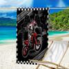 Serviette de plage ultra-douce sur le thème des motos tout-terrain, Idéale pour la piscine - le camping, la plongée - Essentiel de voyage parfait, Serviette de plage vibrante.