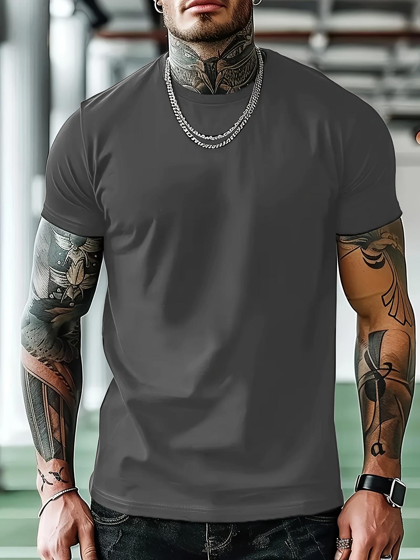 Crew Neck Short Sleeve Casual Polyester T-shirt XXXL