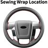 Hand Sewn Steering Wheel Cover Microfiber Leather Stitched on Wrap,Fit for Ford 2015 Expedition/2014 F-150 Tremor/2013 F-150/2010 2011 F-150