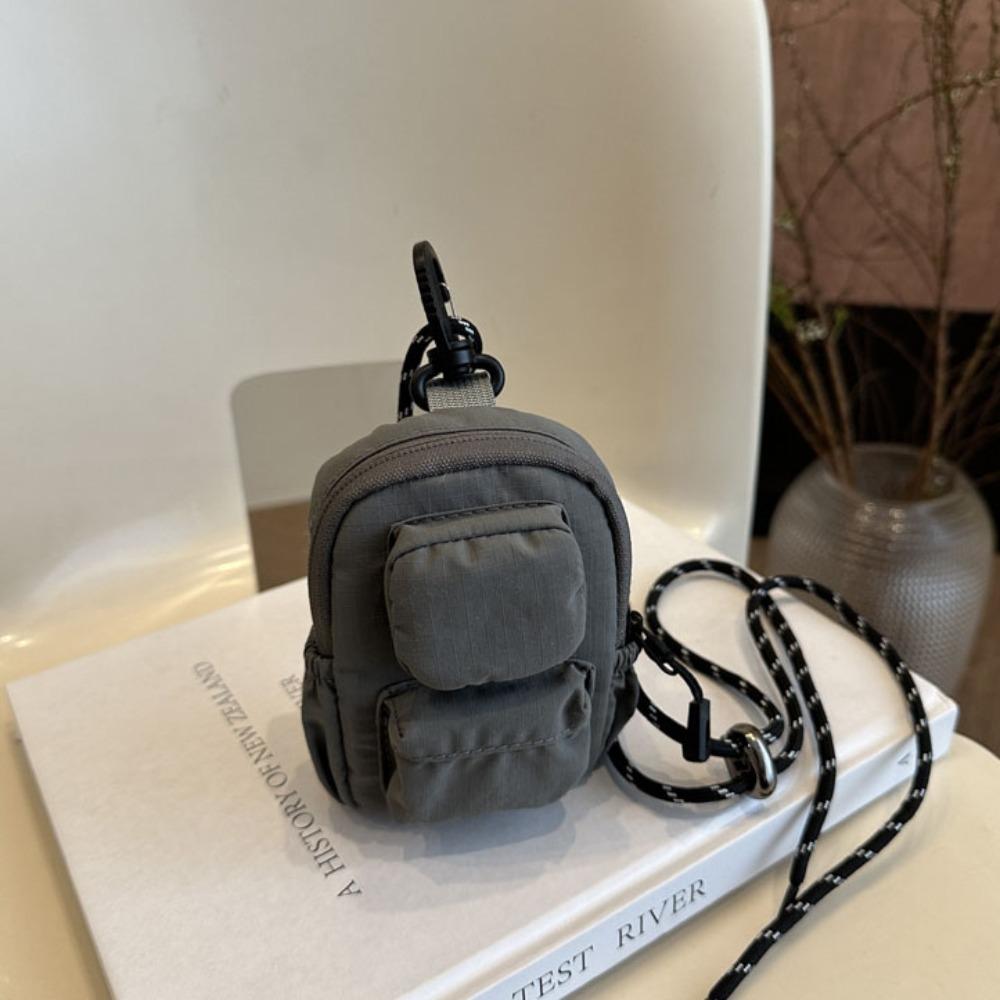 

Korean Style Lanyard Crossbody Bag Nylon Lipstick Earphone Bag Hanging Neck Coin Purse Women серый