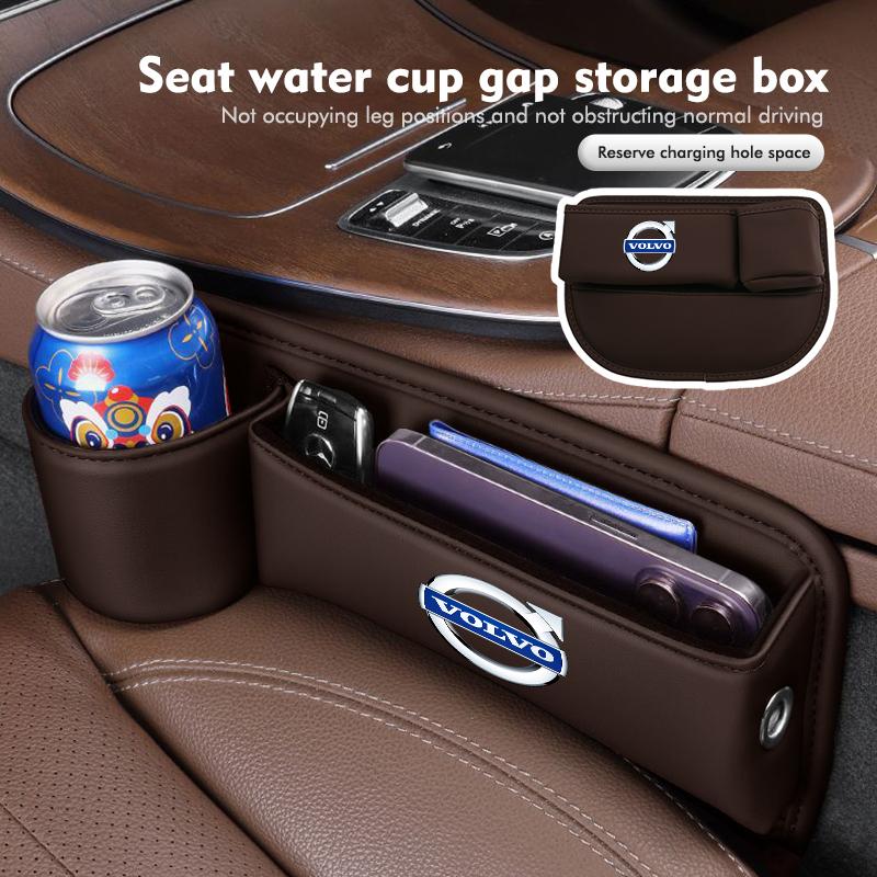 For Volvo Car Seat Gap Organizer Storage Box Keys Card Cup Phone Holder V40 V60 C30 C70 S60 S80 S90 XC40 XC60 XC70 XC90 T6