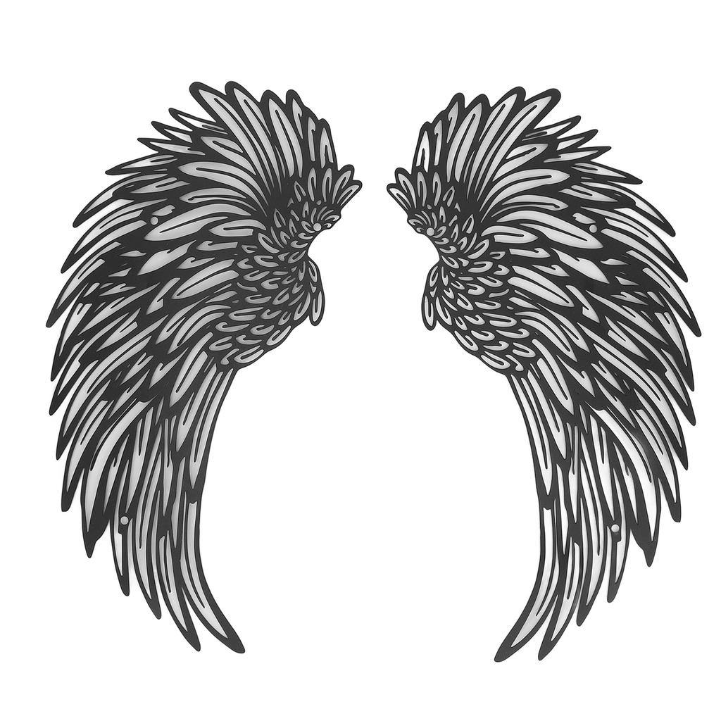 Metal Angel  Wall Decor with Lights Double Sided Warm Light Frosted Angel  Wall Sculptures