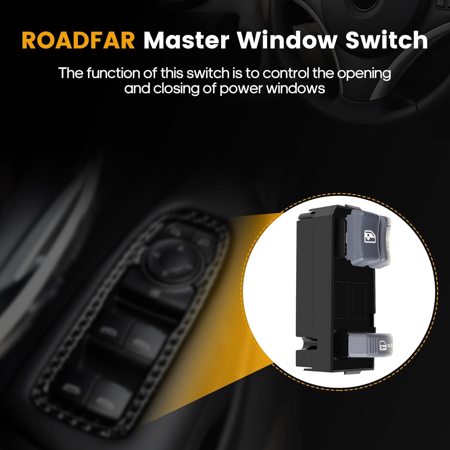 ROADFAR Window Switch Power Window Switch Master Control Power Window Switch Front Driver Side Replacement Parts fits for for Chevrolet 1995-2005 GMC