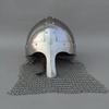 Steel Knight Helmet Chainmail Medieval Armor Wearable Cosplay LARP Reenactment Display Helmet