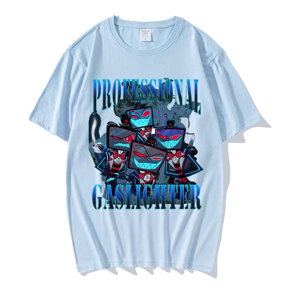 Helluva Boss Hazbinhotel VOX Print T-Shirt Hip Hop Unisex Streetwear Kurzarm Locker Baumwoll-T-Shirts Manga Cartoon T-Shirts