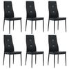 Vidaxl Dining Chairs, 6 Pcs, Black, Faux Leather