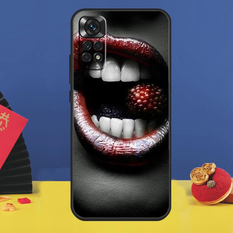 Sexy Red Lips Phone Case For Xiaomi Redmi Note 14 Pro 13 12 9 10 11 15 Pro Plus 10C 12C 13C 14C 15C Cover