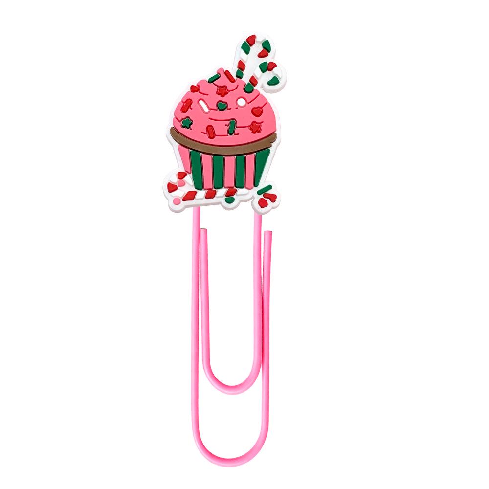 Pink Cartoon Christmas Bookmark Clips - Cute, Large, Colored Page Markers for Office Supplies
