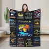 Fishing Cartoon Fish Blanket Quality Super Warm  Throw Blanket Spring Decorative Couch Bed Fluffy Bedspread