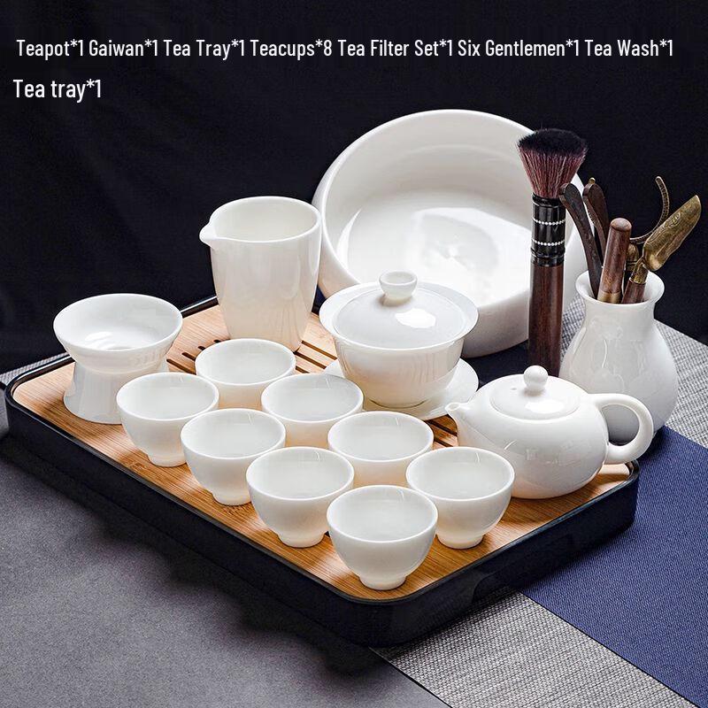 

Mutton Fat Jade White Porcelain Kung Fu Tea Set