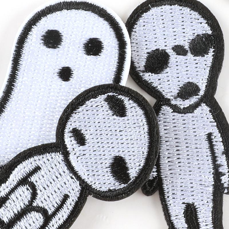 Totenkopf Geist Stickerei Aufkleber Patch: Bekleidungs- & Schuhzubehör