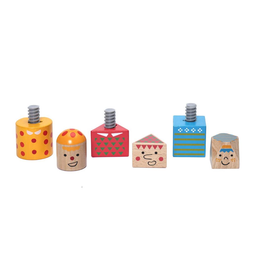 Bornelund Beleduc Fun Learning Ages 2 and Screw-Headed Friends, Up, BE92249, Red, Blue, Yellow, etc.