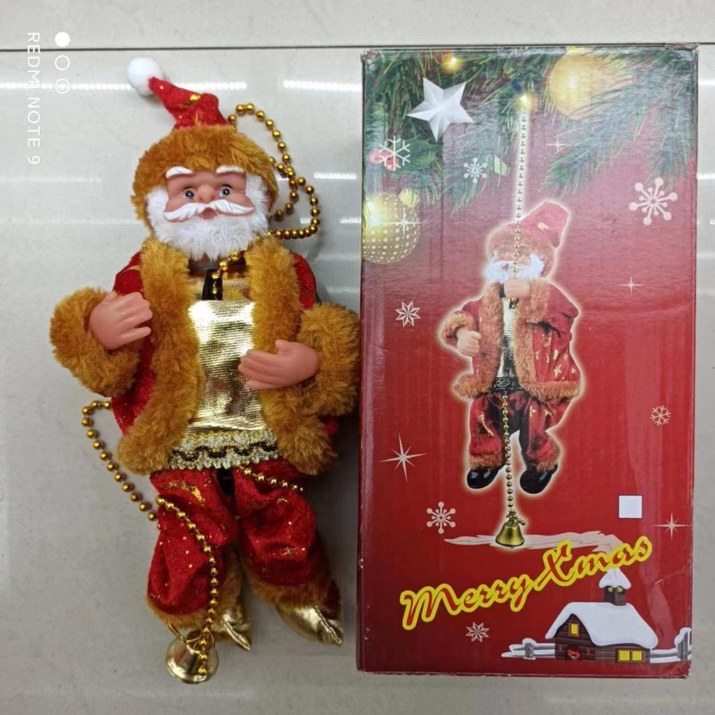 Weihnachtsmann klettert Strickleiter hoch: Musikalisch, leuchtendes Weihnachtsdekorationsspielzeug