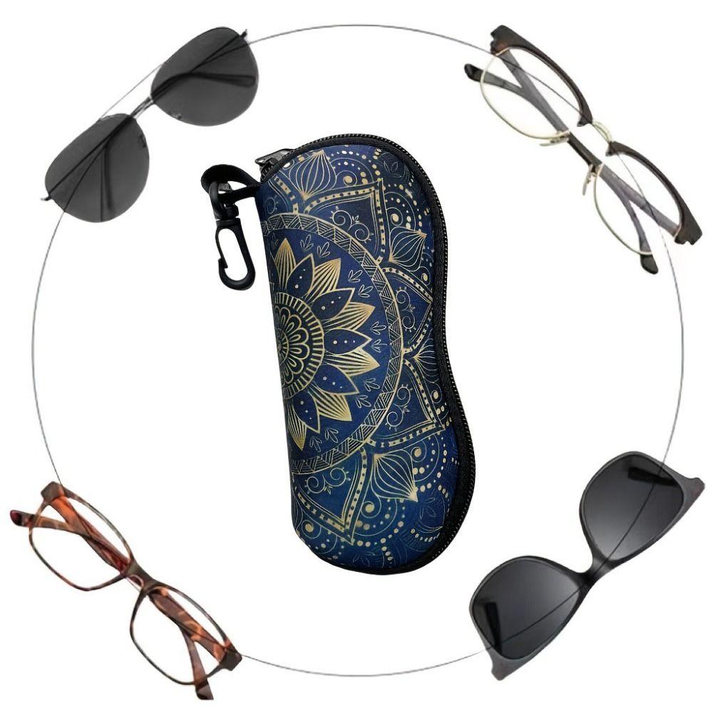 Nylon Sunglasses Storage Bag with Keyring Durable Sunglasses Pouch Portable Solid Color SunGlasses Holder Eyewear Accessories