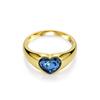 European and American French Light Luxury Heart-shaped Titanium Steel Gemstone Ring Women's Niche High-end Gold-plated Love Ring Does Not Fade