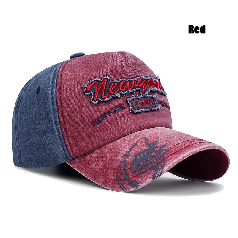 New style washed flying patch three-dimensional embroidered letters baseball cap for men and women youth old sun hat