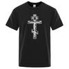 Gotische Donkere Stijl Orthodox Kruis Jezus Kleine Engel Mannenkleding Mode Katoenen Los T-shirt Patroon Zomer Unisex Katoenen T-shirts