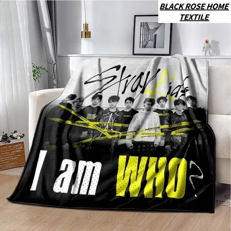 Manta con estampado de Arte de moda KPOP stray-kids Idol, sof de sala de estar, manta de felpa suave para dormir, Sbana de