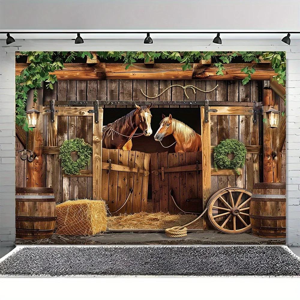 West Texas cowboy horse barn decoration background cloth, party decoration background photo props