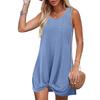 Polyester Splicing Aline Minikleid mit verdrehtem Knoten für den Sommer-Strandurlaub