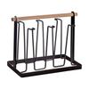 Bottle Rack Glass Cup Holder Stand Tree Drainer with Metal And Wood Construction Quick