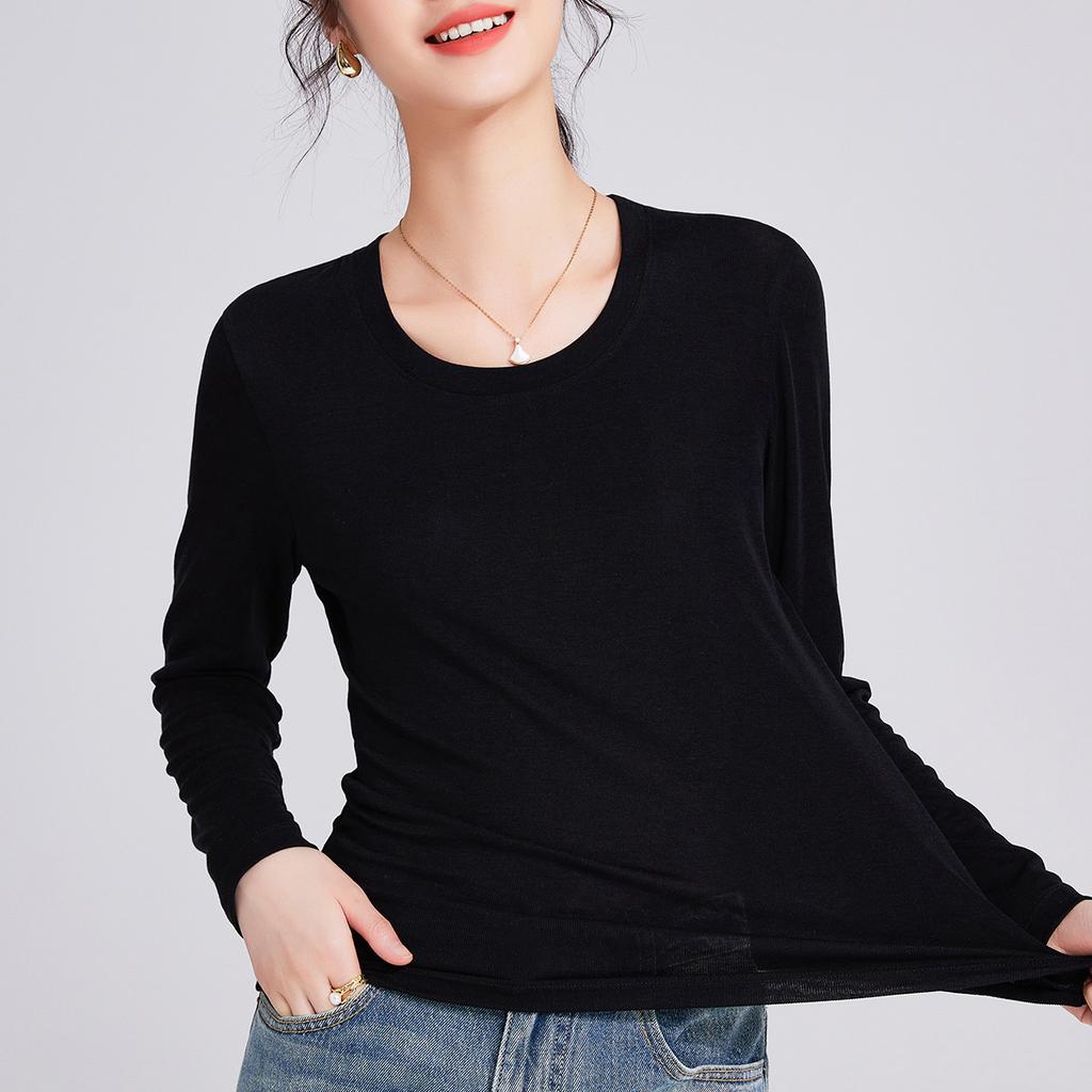 Tencel Linen Mask Air Feeling Long Sleeve Women's New Simple Casual and Thin Skin-friendly Top