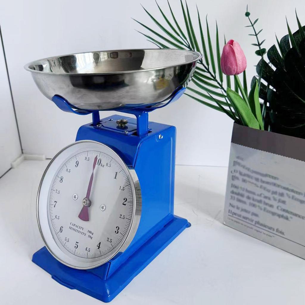 10Kg Stainless Steel Mechanical Scale with Detachable Tray Stainless Steel Vintage Scale for Farmhouse Decor & Meal Prep